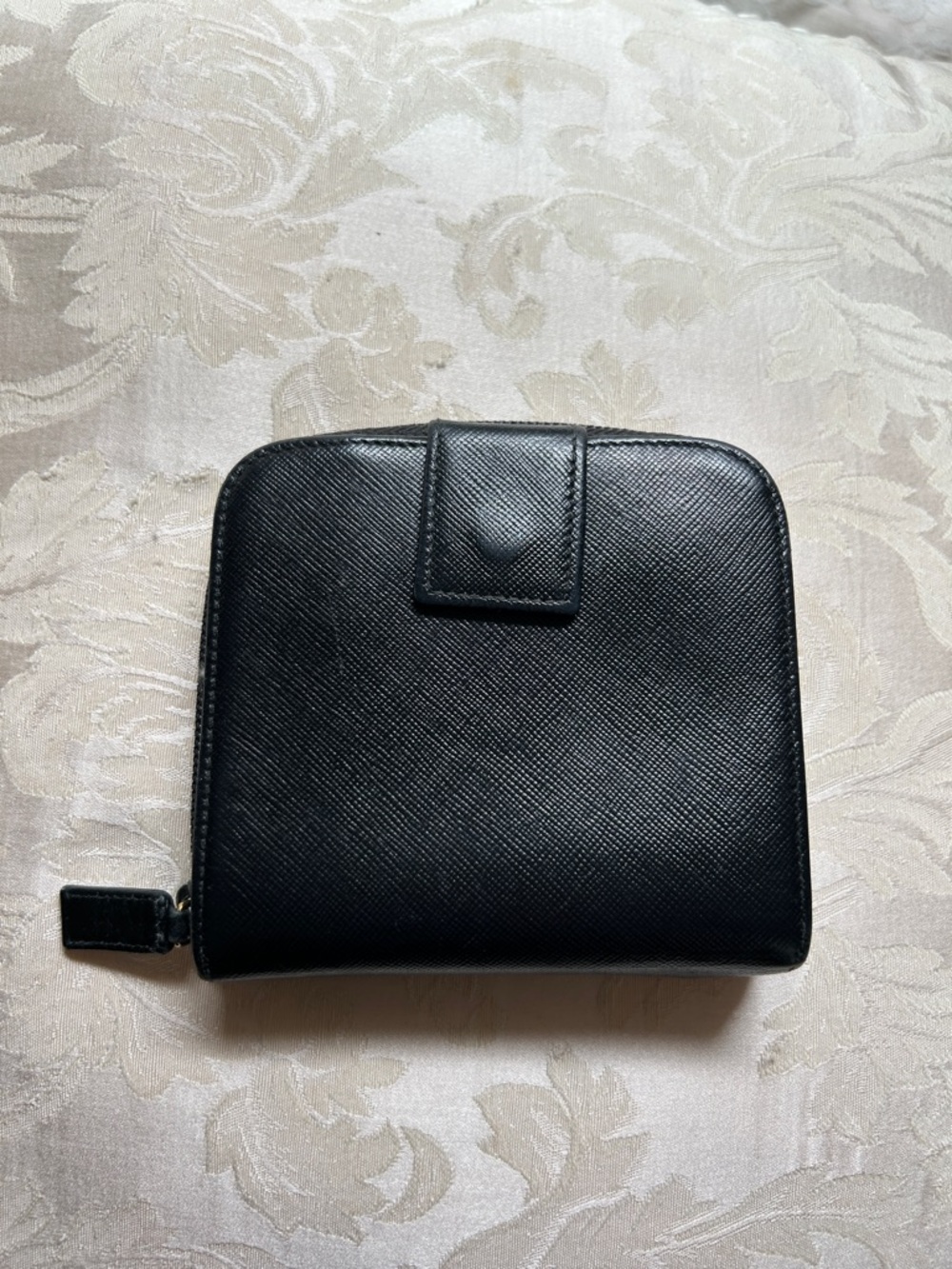 7039. Authentic Prada Black Saffiano Leather Zip-Around Wallet. - Picture 2 of 11